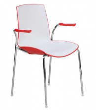 Now Bi Colour 4 Point Visitor Chair. Fixed Arms. 3 Colours